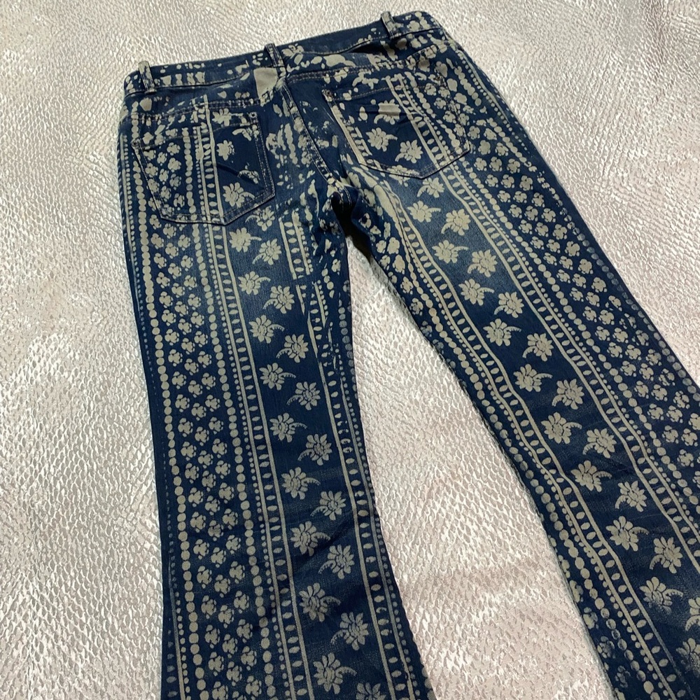Free People Floral Bell Bottom Jeans - Picture 7 of 8
